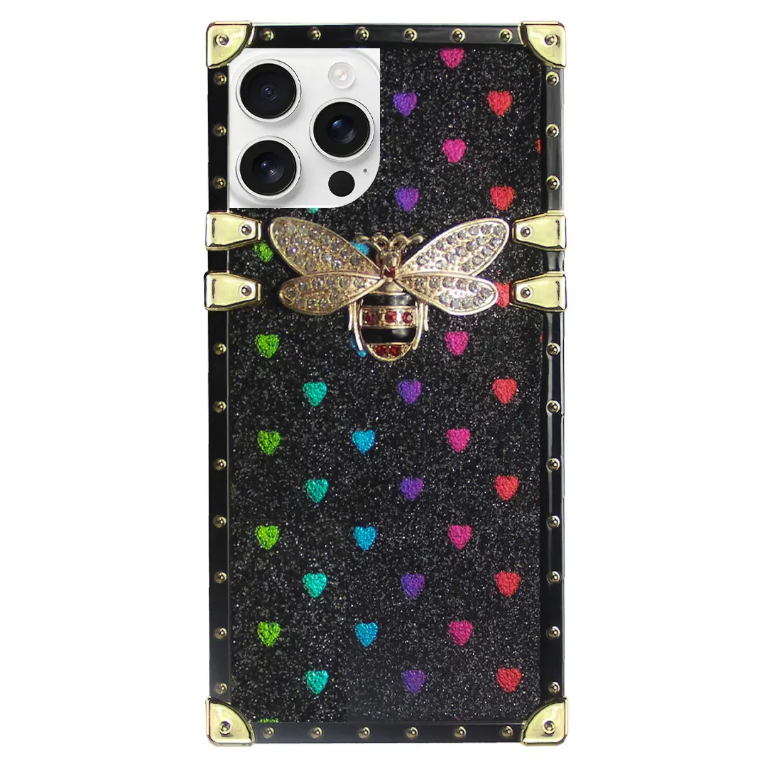 iPhone 15 Pro Heart Butterfly Case Black